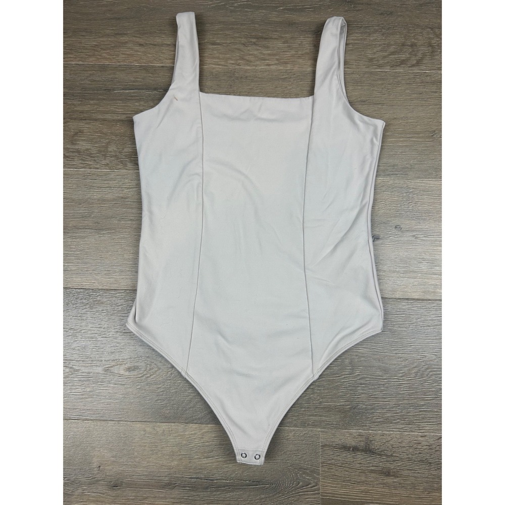 Abercrombie & Fitch Soft A&F Collection Square Neck Bodysuit Grey Large